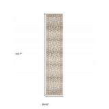 3' X 12' Beige And Ivory Medallion Runner Rug - Homeroots - Flyclothing LLC