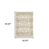 4' X 6' Beige And Ivory Medallion Area Rug - Homeroots - Flyclothing LLC