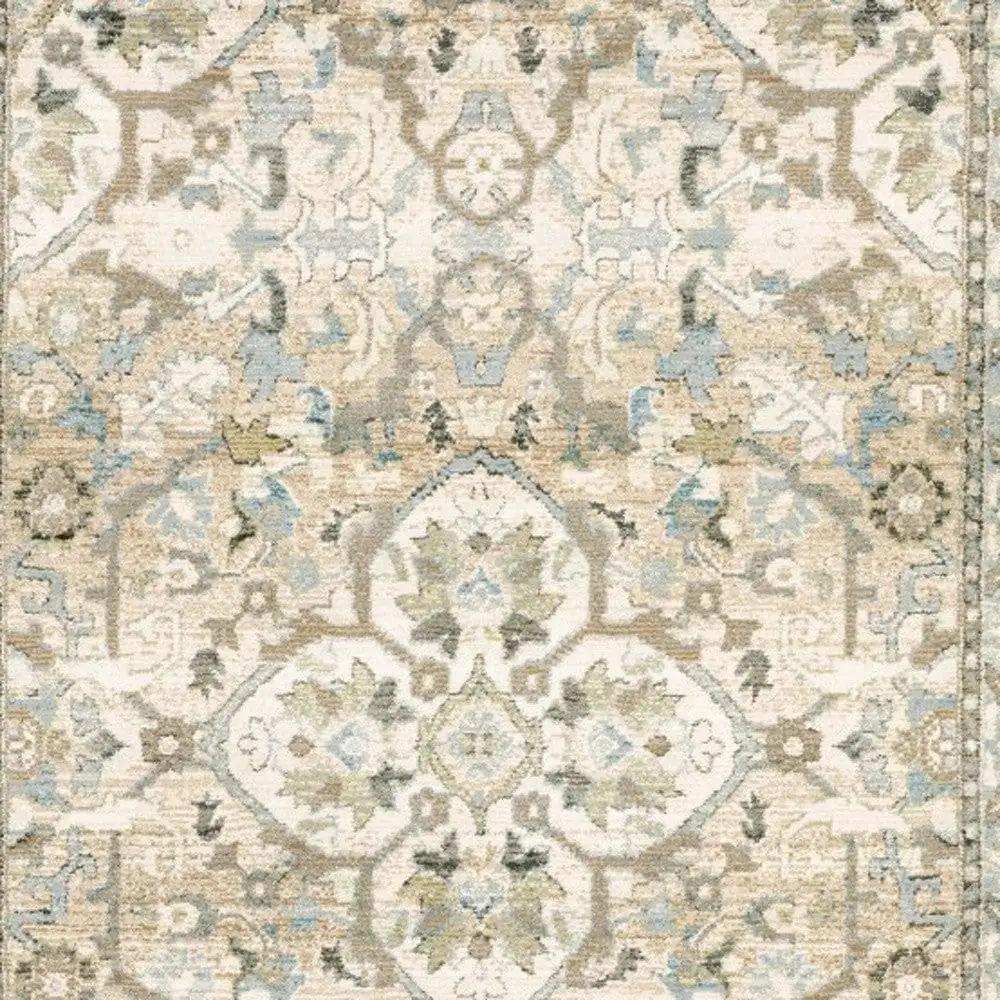 7' X 9' Beige And Ivory Medallion Area Rug - Homeroots - Flyclothing LLC