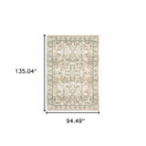 8' X 10' Beige And Ivory Medallion Area Rug - Homeroots - Flyclothing LLC