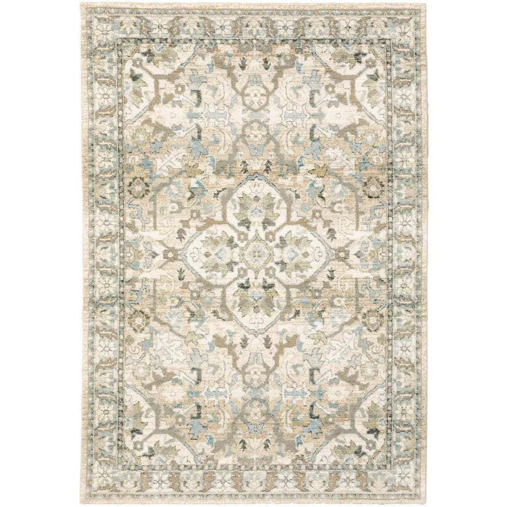8' X 10' Beige And Ivory Medallion Area Rug - Homeroots - Flyclothing LLC