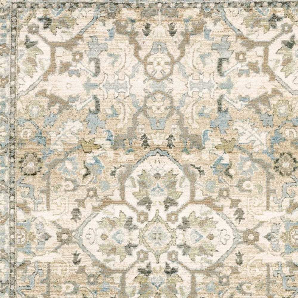 9' X 12' Beige And Ivory Medallion Area Rug - Homeroots - Flyclothing LLC