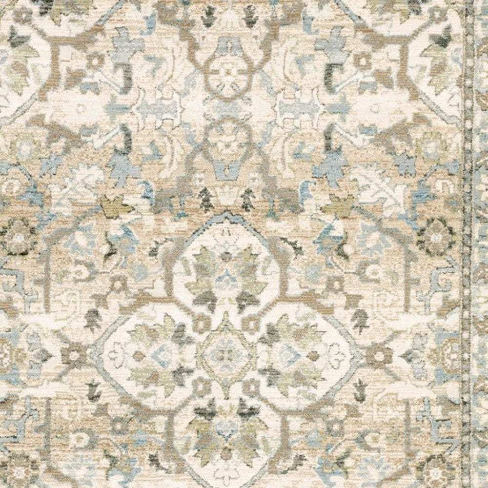 10' X 14' Beige And Ivory Medallion Area Rug - Homeroots - Flyclothing LLC