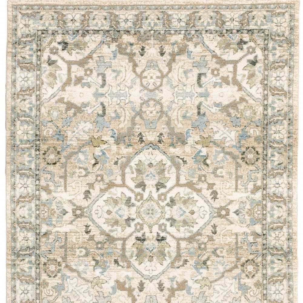 10' X 14' Beige And Ivory Medallion Area Rug - Homeroots - Flyclothing LLC