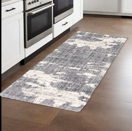 2' X 8' Grey And Ivory Grey Matter Runner Rug - Homeroots - Flyclothing LLC