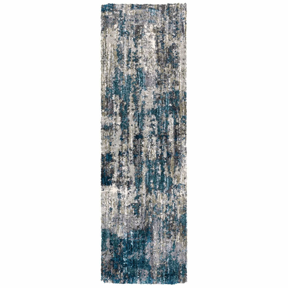 2' X 8' Grey And Blue Grey Skies Runner Rug - Homeroots - Flyclothing LLC