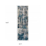 2' X 8' Grey And Blue Grey Skies Runner Rug - Homeroots - Flyclothing LLC
