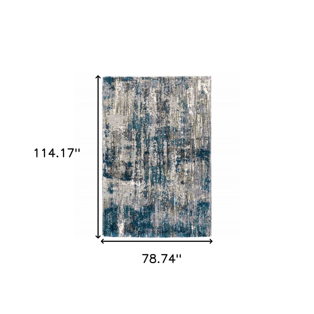 7' X 9' Grey And Blue Grey Skies Area Rug - Homeroots - Flyclothing LLC