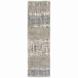 2' X 8' Grey And Ivory Abstract Lines Runner Rug - Homeroots - Flyclothing LLC