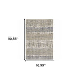 5' X 8' Grey And Ivory Abstract Lines Area Rug - Homeroots - Flyclothing LLC
