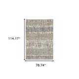 7' X 9' Grey And Ivory Abstract Lines Area Rug - Homeroots - Flyclothing LLC