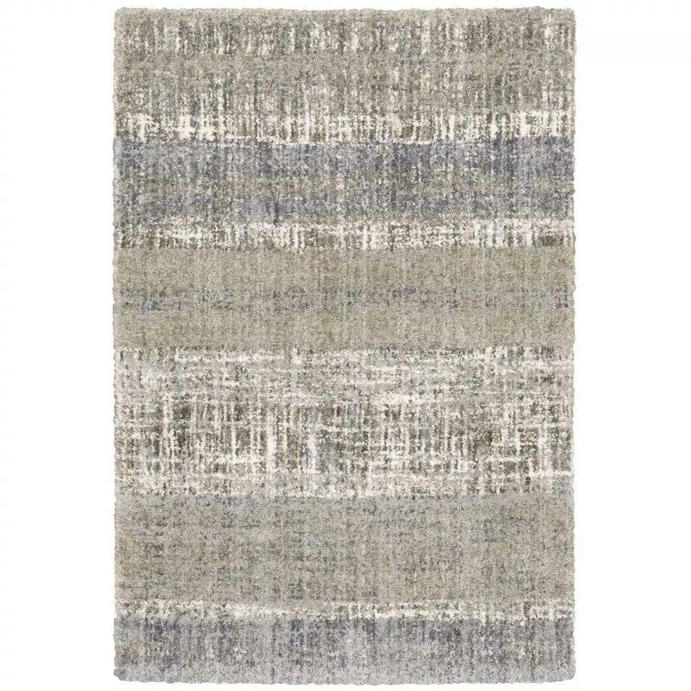 8' X 10' Grey And Ivory Abstract Lines Area Rug - Homeroots - Flyclothing LLC