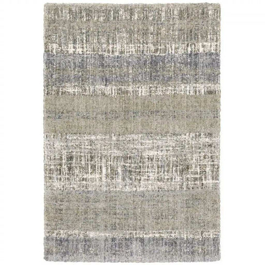 8' X 10' Grey And Ivory Abstract Lines Area Rug - Homeroots - Flyclothing LLC