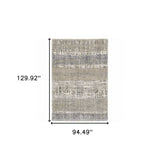 8' X 10' Grey And Ivory Abstract Lines Area Rug - Homeroots - Flyclothing LLC
