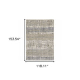 9' X 12' Grey And Ivory Abstract Lines Area Rug - Homeroots - Flyclothing LLC