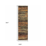 2' X 8' Gold And Slate Abstract Runner Rug - Homeroots - Flyclothing LLC