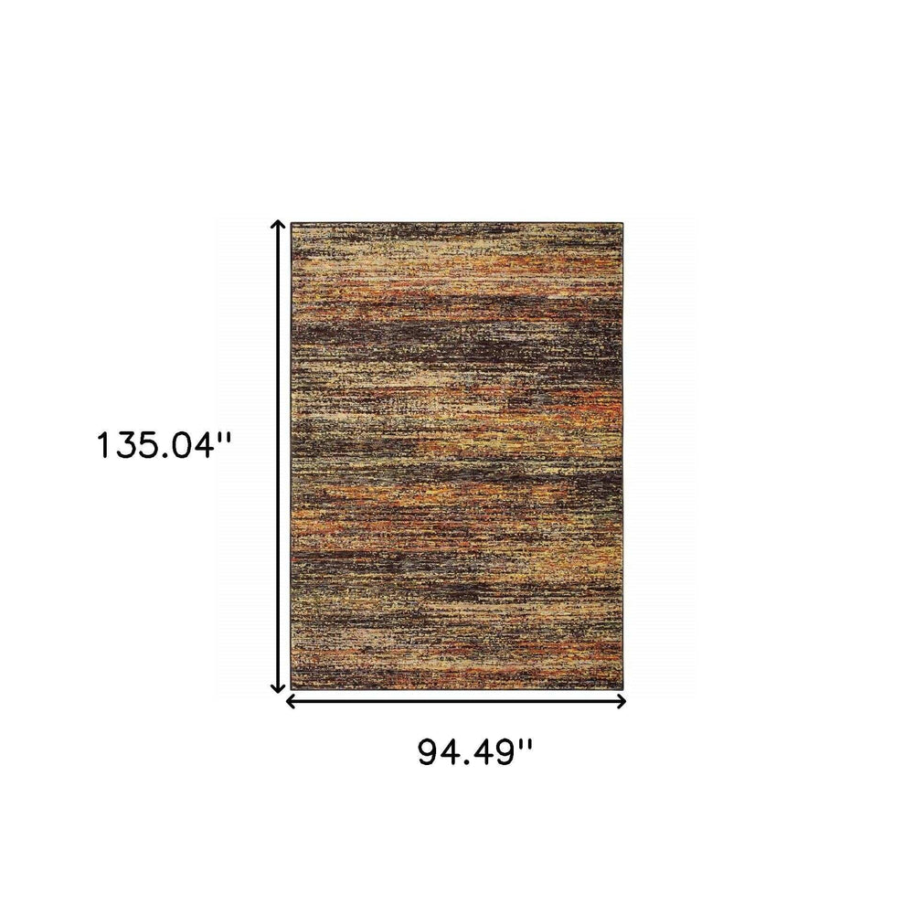 8' X 10' Gold And Slate Abstract Area Rug - Homeroots - Flyclothing LLC