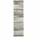 12' Ash And Slate Abstract Runner Rug - Homeroots - Flyclothing LLC