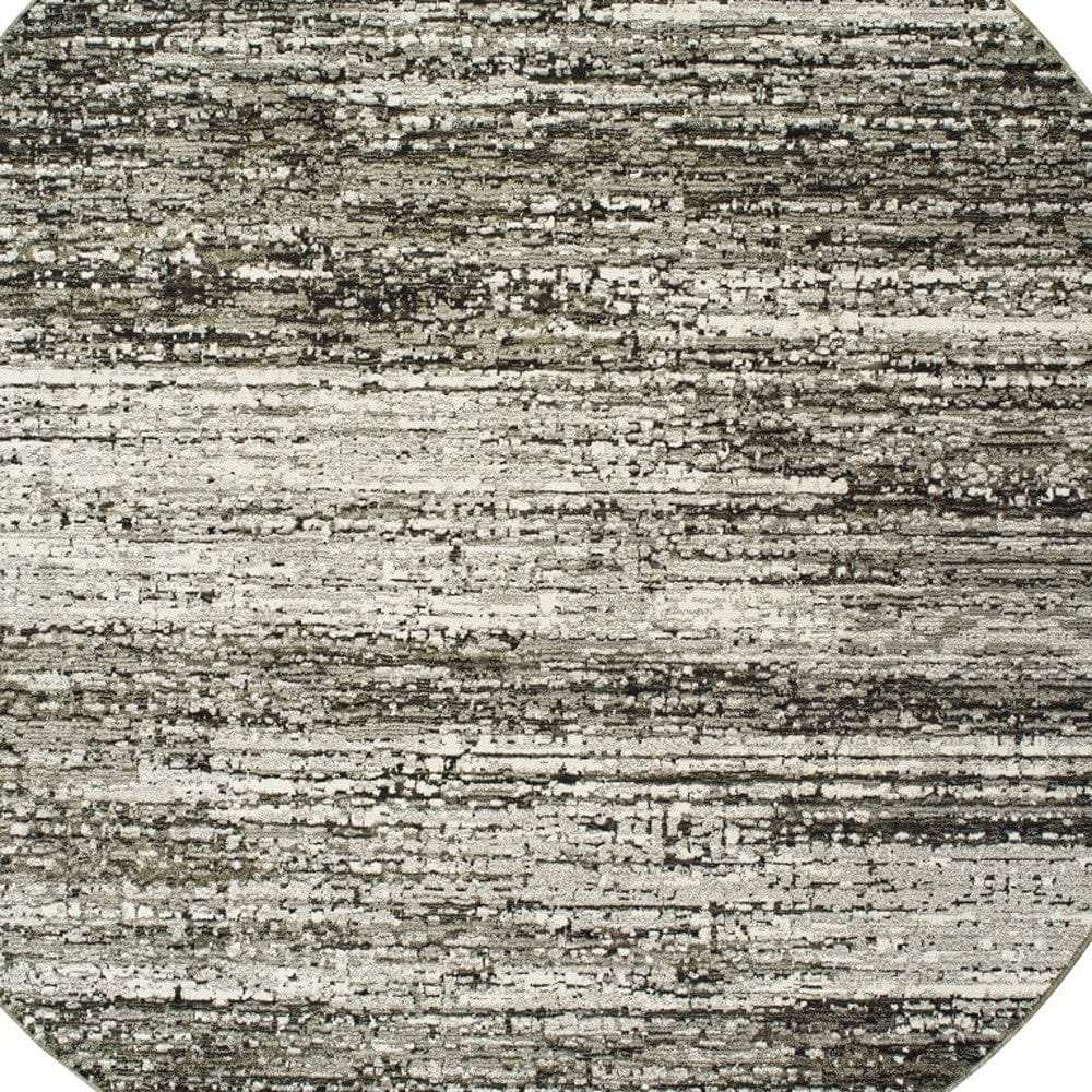 7' Round Ash And Slate Abstract Area Rug - Homeroots - Flyclothing LLC