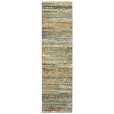 3' X 12' Gold And Green Abstract Runner Rug - Homeroots - Flyclothing LLC