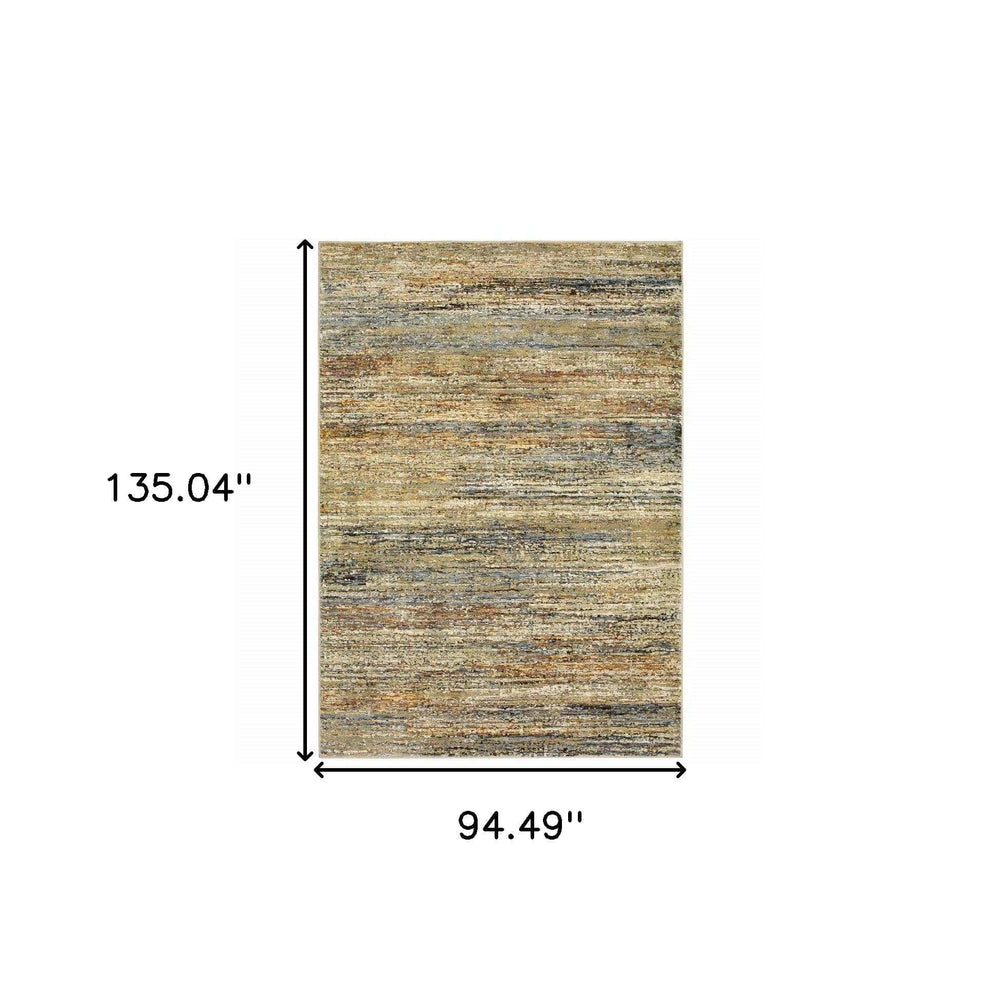 8' X 10' Gold And Green Abstract Area Rug - Homeroots - Flyclothing LLC