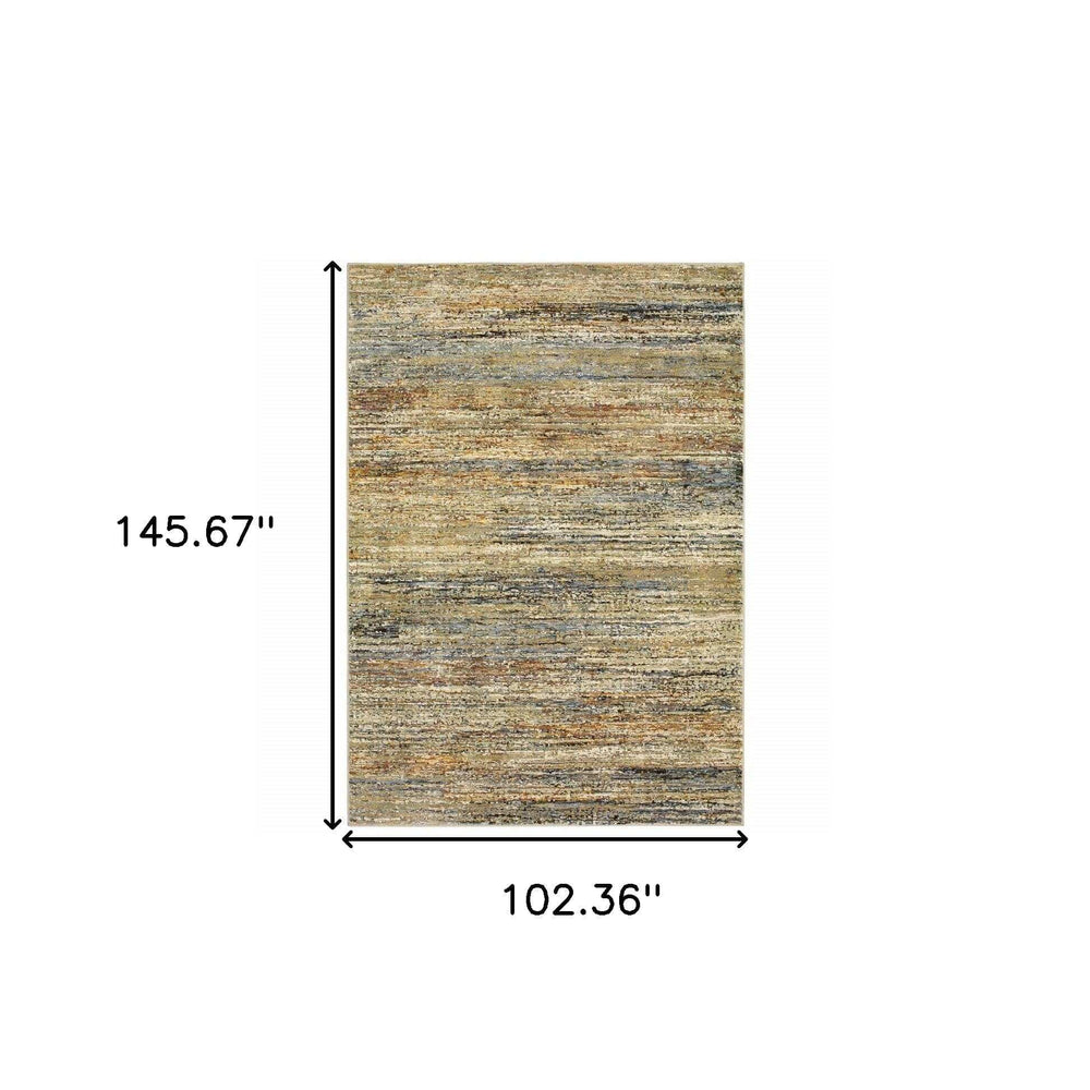 9' X 12' Gold And Green Abstract Area Rug - Homeroots - Flyclothing LLC