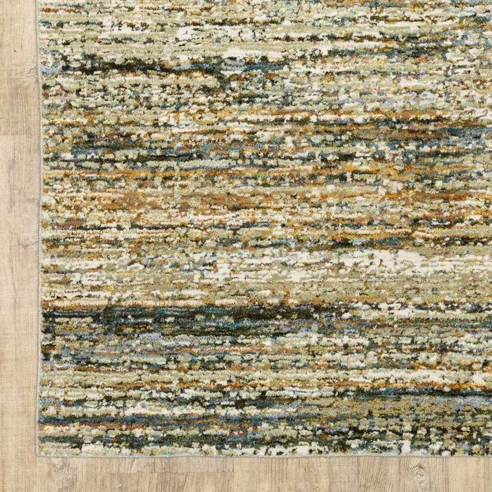 10' X 14' Gold And Green Abstract Area Rug - Homeroots - Flyclothing LLC