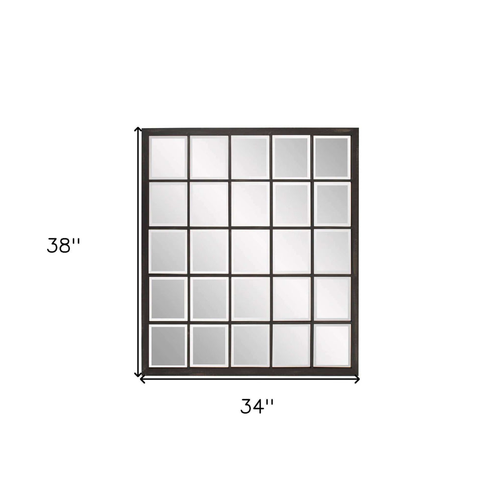 Rectangular Antique Black Finish Mirror With Beveled Edge - Homeroots - Flyclothing LLC