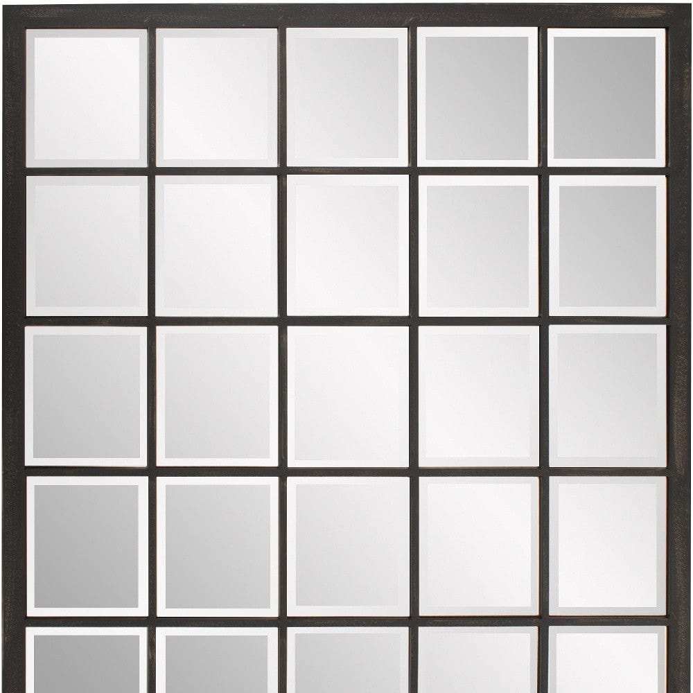 Rectangular Antique Black Finish Mirror With Beveled Edge - Homeroots - Flyclothing LLC