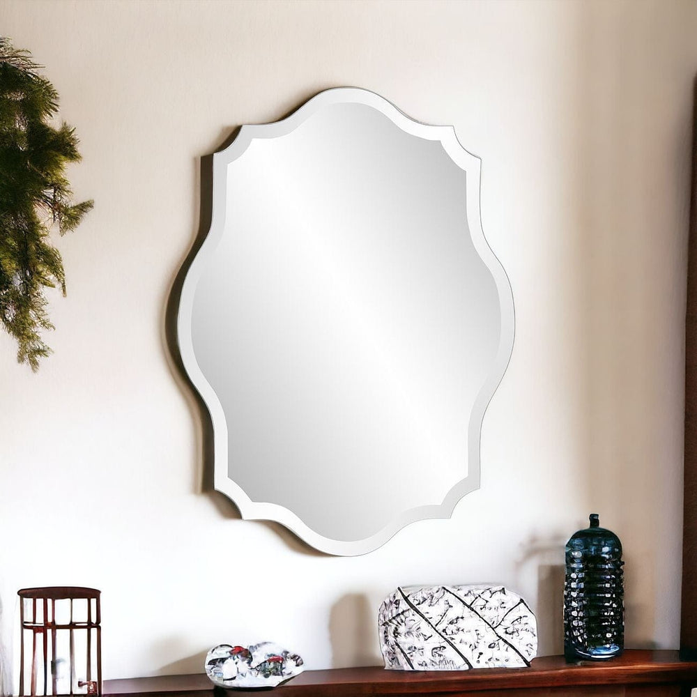 32" Clear Scalloped Edges Unframed Accent Mirror - Homeroots - Flyclothing LLC