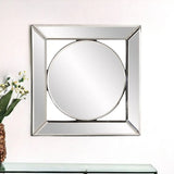 12" Round in Square Glass Framed Accent Mirror - Homeroots - Flyclothing LLC