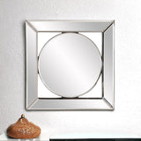 12" Round in Square Glass Framed Accent Mirror - Homeroots - Flyclothing LLC