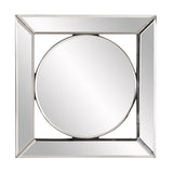 12" Round in Square Glass Framed Accent Mirror - Homeroots - Flyclothing LLC