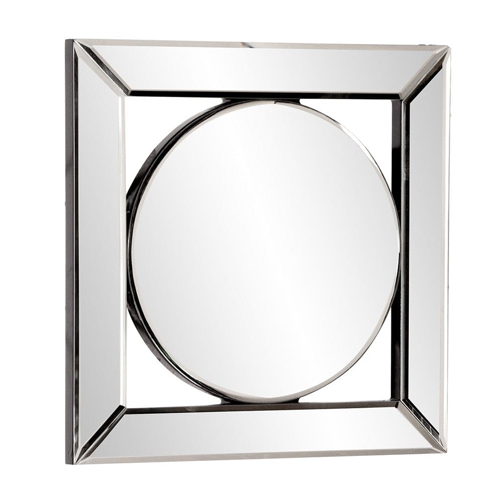12" Round in Square Glass Framed Accent Mirror - Homeroots - Flyclothing LLC