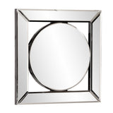 12" Round in Square Glass Framed Accent Mirror - Homeroots - Flyclothing LLC