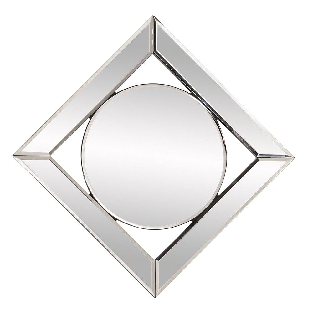 12" Round in Square Glass Framed Accent Mirror - Homeroots - Flyclothing LLC
