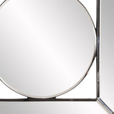 12" Round in Square Glass Framed Accent Mirror - Homeroots - Flyclothing LLC