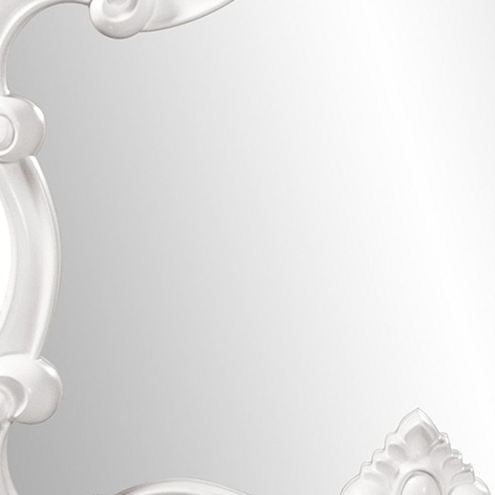 28" White Baroque Framed Accent Mirror - Homeroots - Flyclothing LLC