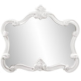 28" White Baroque Framed Accent Mirror - Homeroots - Flyclothing LLC