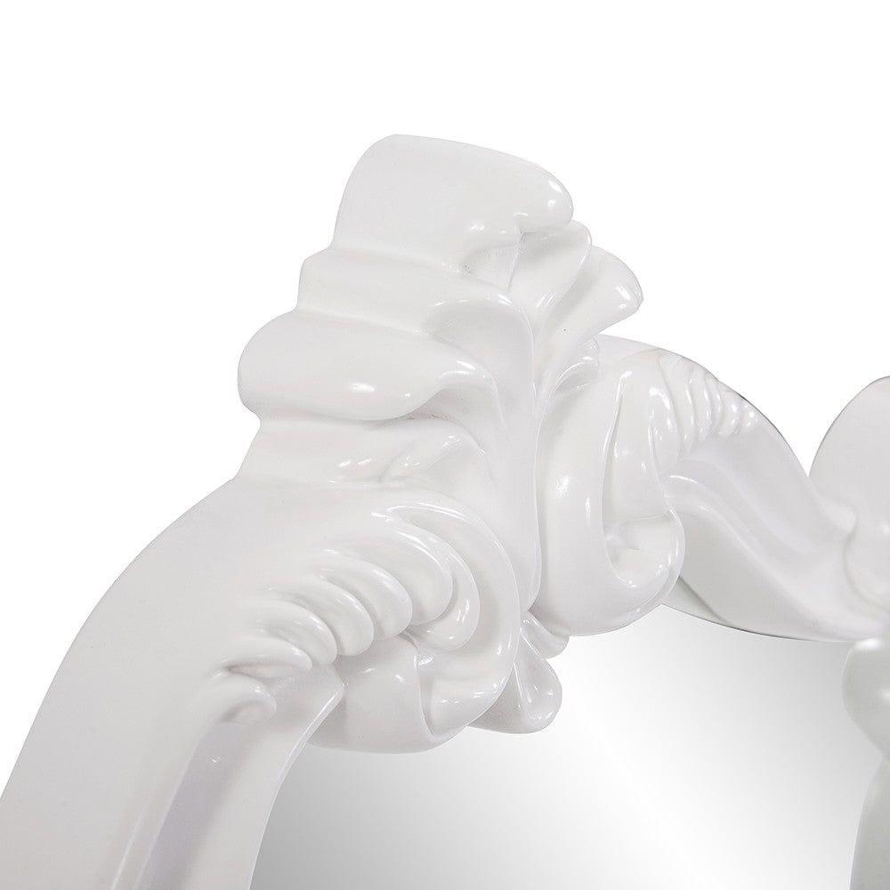 28" White Baroque Framed Accent Mirror - Homeroots - Flyclothing LLC