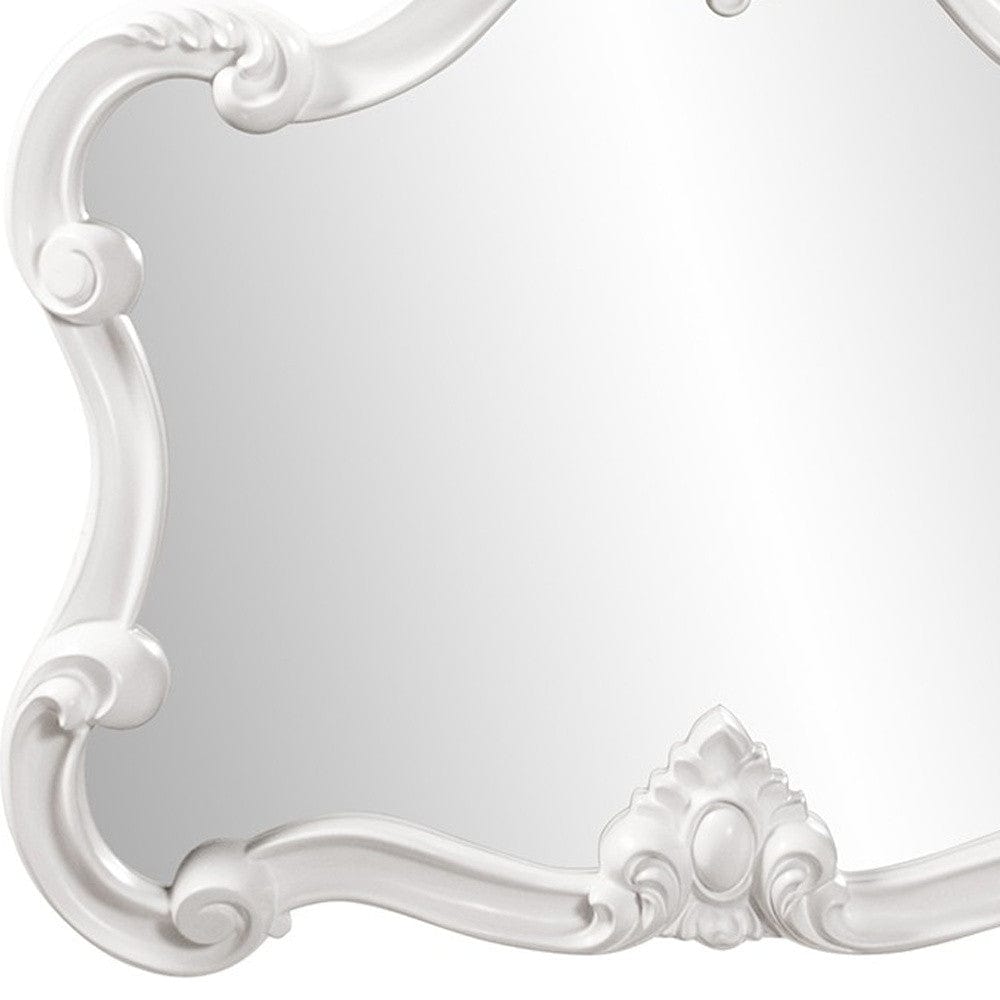 28" White Baroque Framed Accent Mirror - Homeroots - Flyclothing LLC