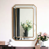 Recatngle Gold Leaf Mirror With Angled Corners Frame - Homeroots - Flyclothing LLC