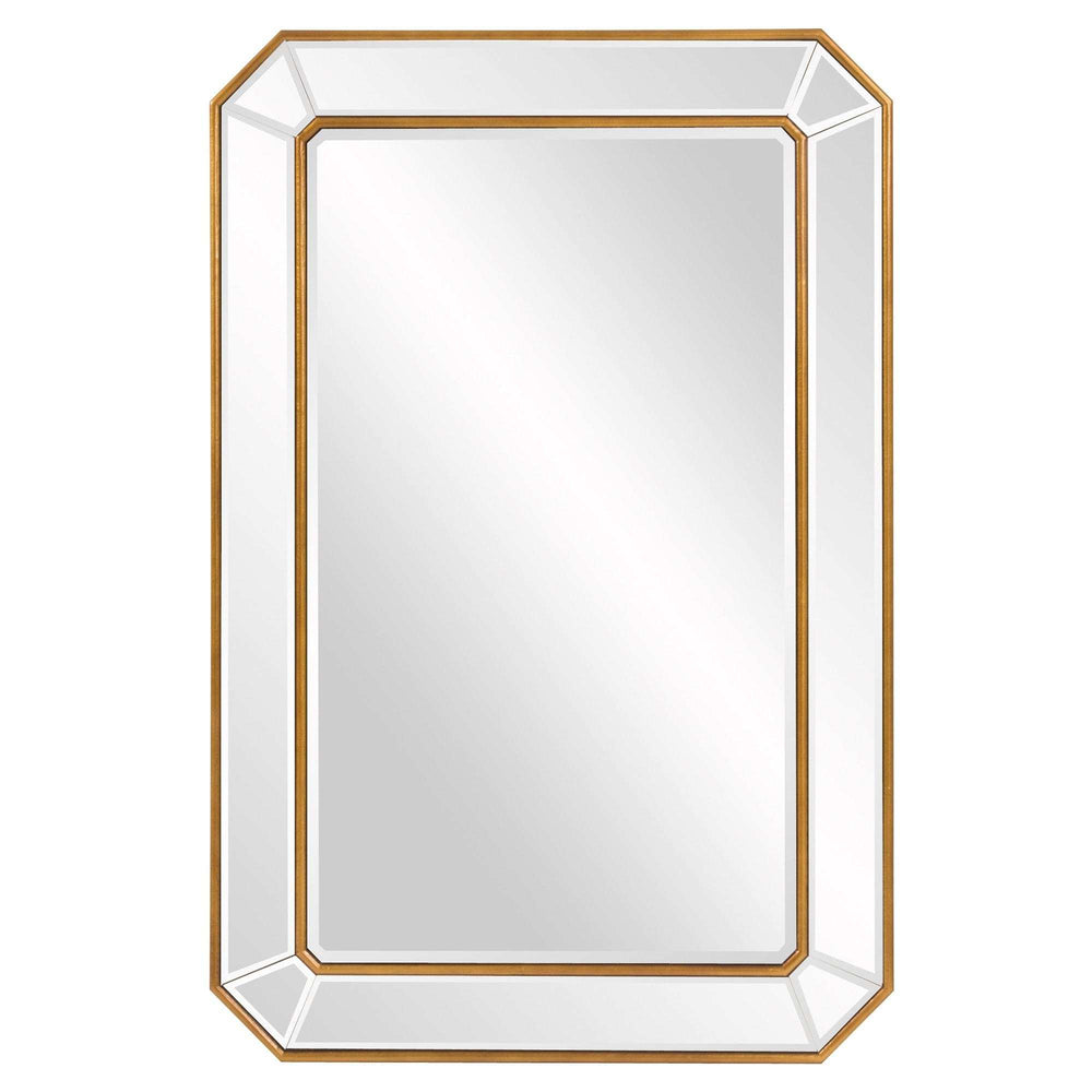 Recatngle Gold Leaf Mirror With Angled Corners Frame - Homeroots - Flyclothing LLC