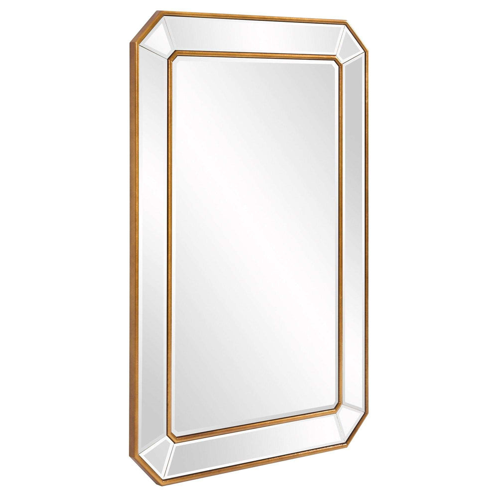 Recatngle Gold Leaf Mirror With Angled Corners Frame - Homeroots - Flyclothing LLC
