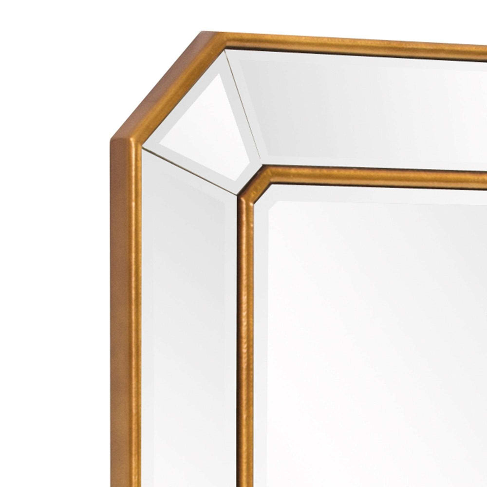 Recatngle Gold Leaf Mirror With Angled Corners Frame - Homeroots - Flyclothing LLC