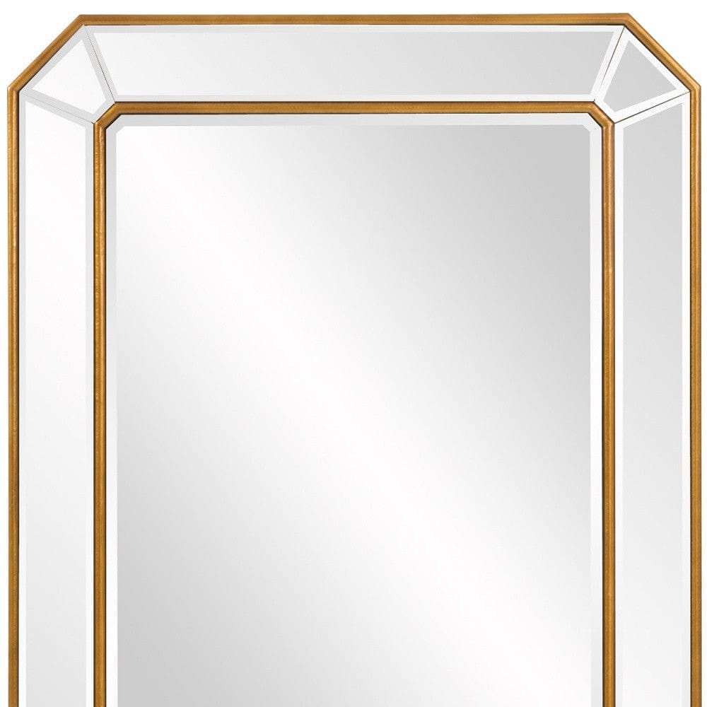 Recatngle Gold Leaf Mirror With Angled Corners Frame - Homeroots - Flyclothing LLC