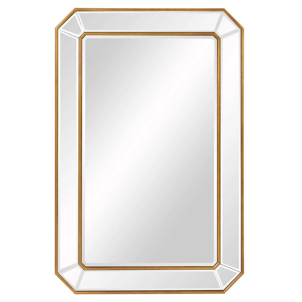 Recatngle Gold Leaf Mirror With Angled Corners Frame - Homeroots - Flyclothing LLC