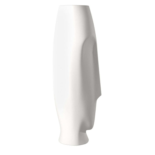 Set of Two Ceramic White Cylinder Table Vases - Homeroots - Flyclothing LLC