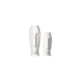 Set of Two Ceramic White Cylinder Table Vases - Homeroots - Flyclothing LLC