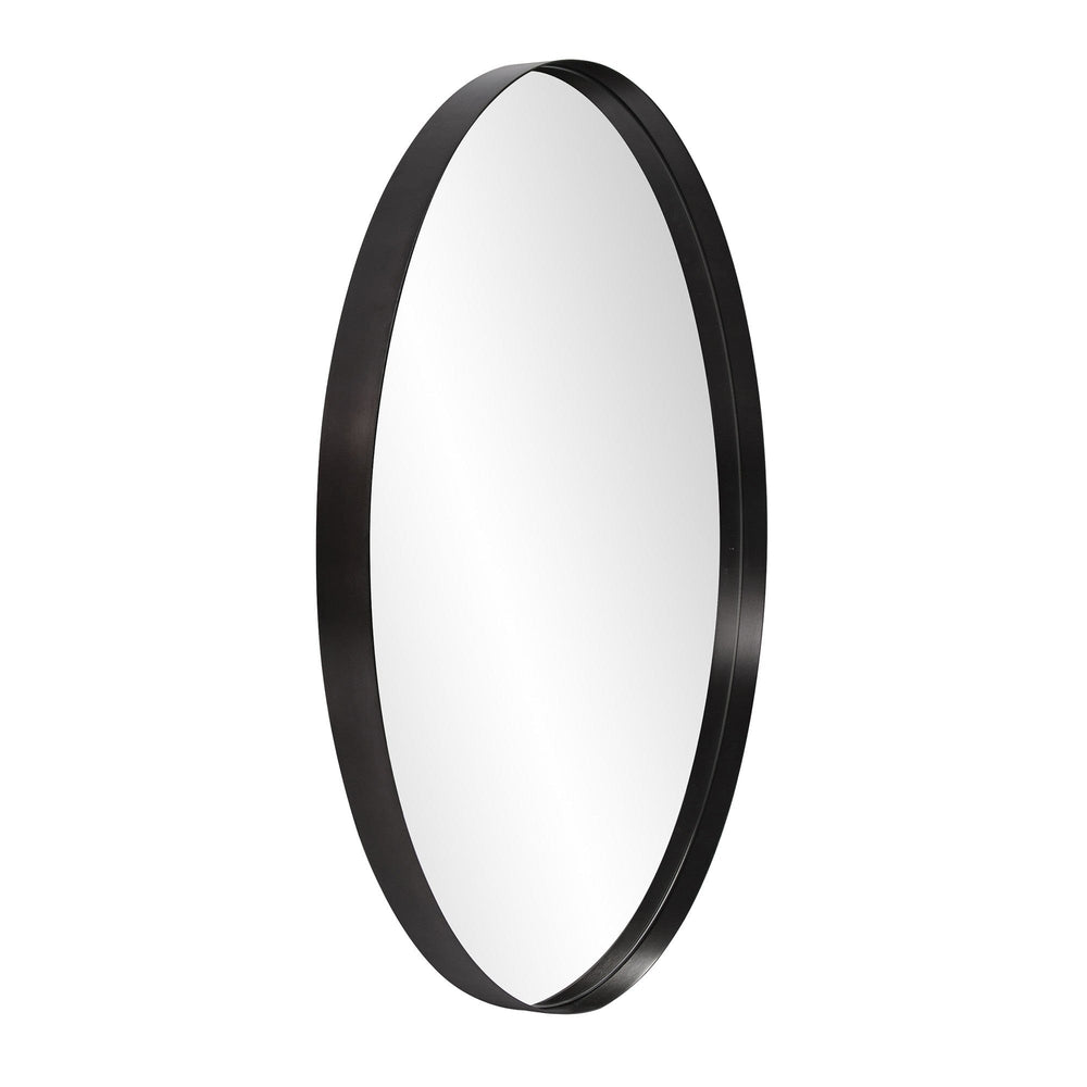 36" Black Round Framed Accent Mirror - Homeroots - Flyclothing LLC